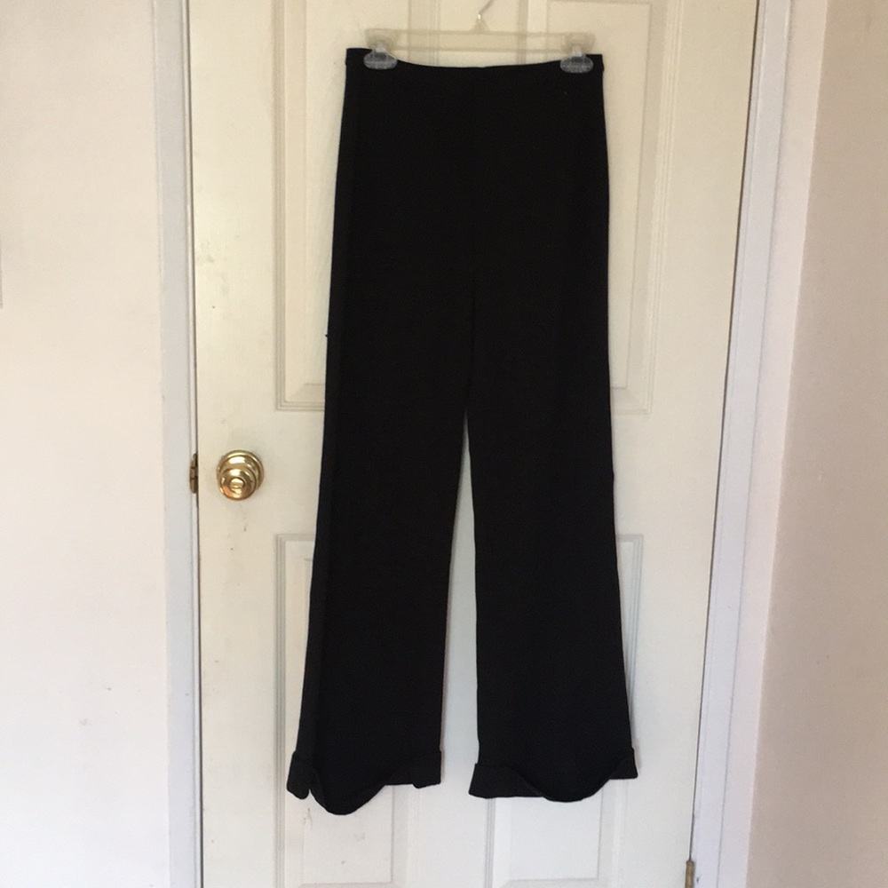 High waisted black boot cut pants